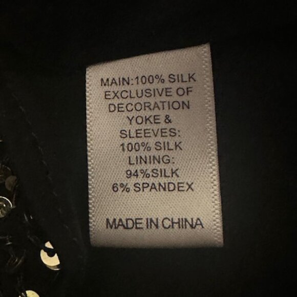 St. John Black and Gold Sequined Silk Evening Gown - Picture 4 of 10